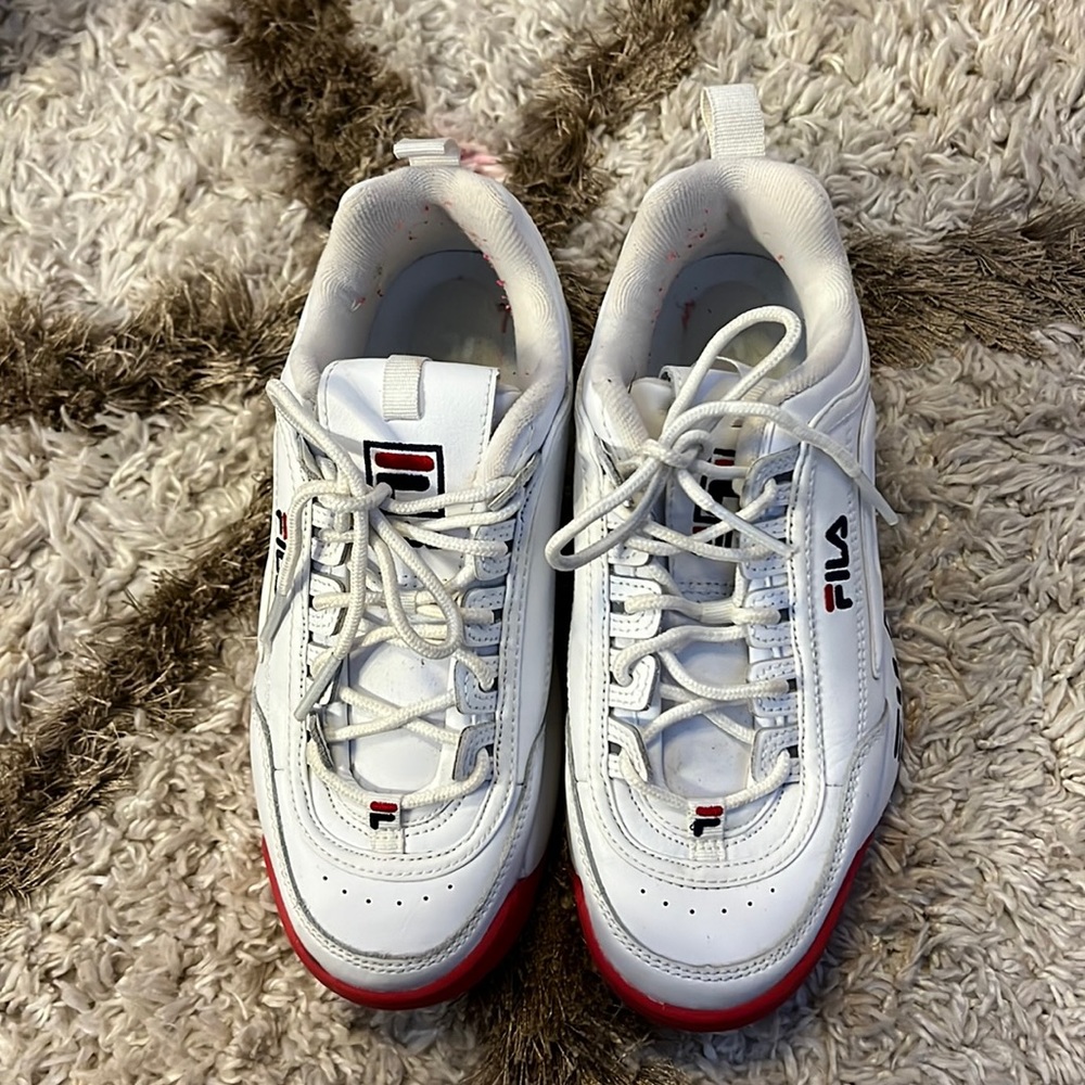 Fila white,red, blue sneakers